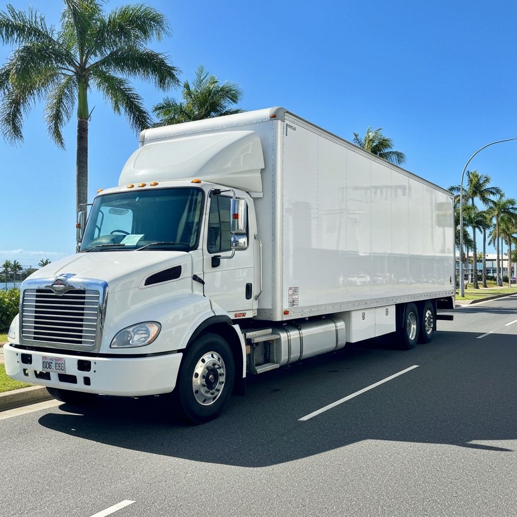 Skyline Moving Solutions truck on a Gold Coast street